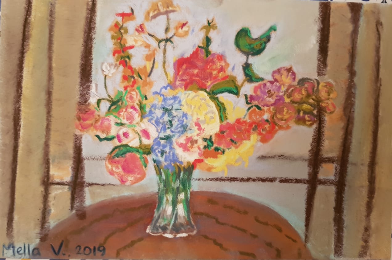 Chez Guy, soft pastels on canvas, 18x24cm, 2019 (private collection, France)