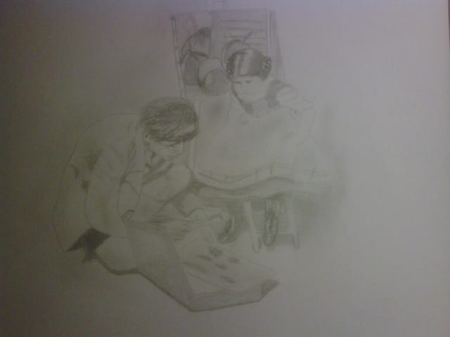 Marinella Mastroianni (Kühn), carbon on canvas, 50x40cm, 2010 (private collection, Italy - M. Mastroianni)