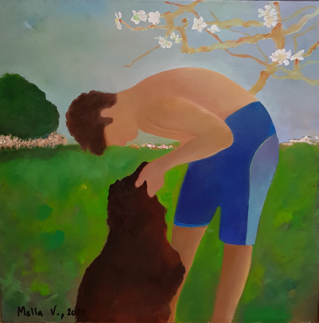 Corentin, oil on canvas, 50 x 50cm, 2021 (private collection, UK)